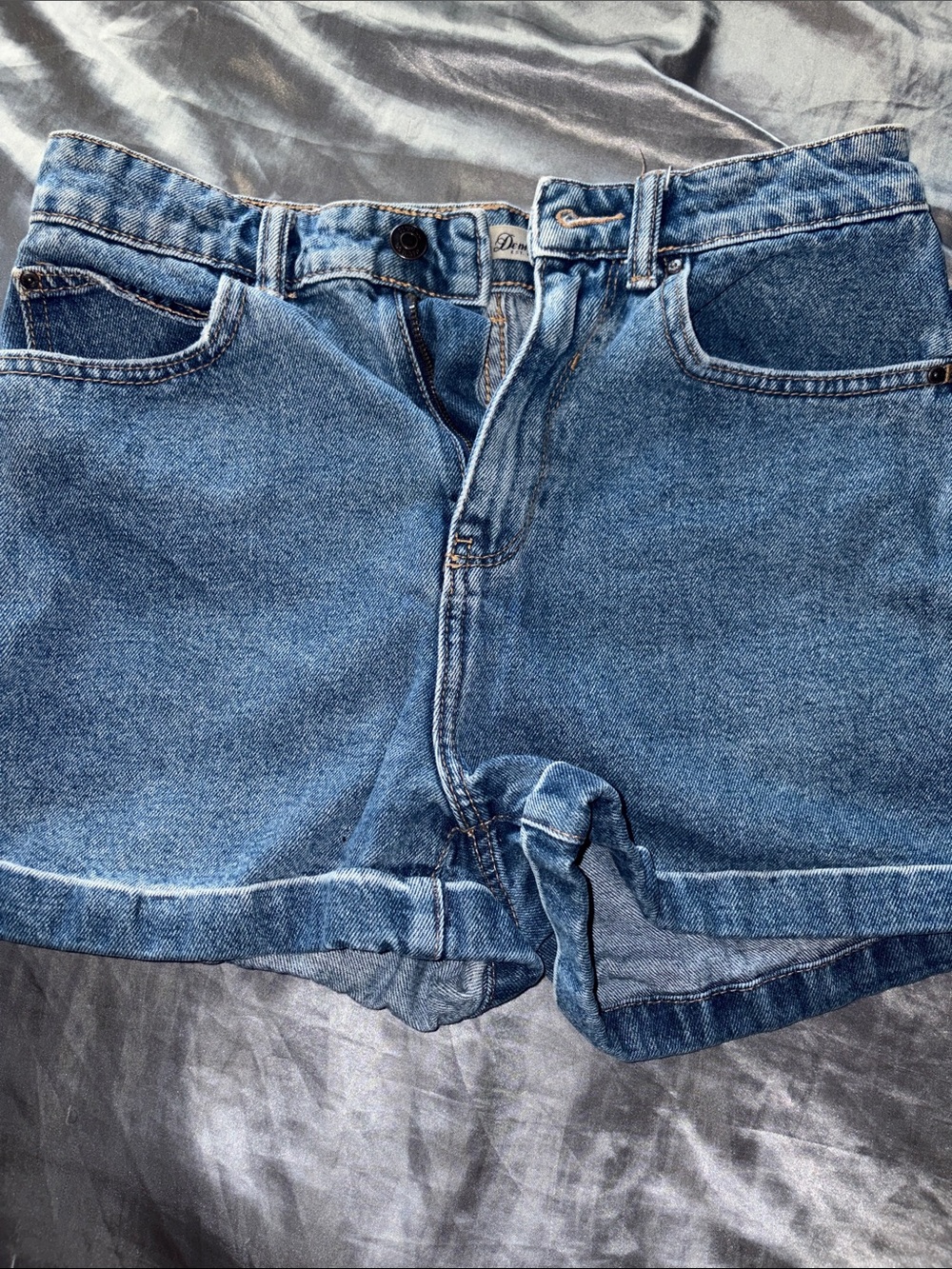 Denim&Co Light Blue High-Rise Jean Shorts